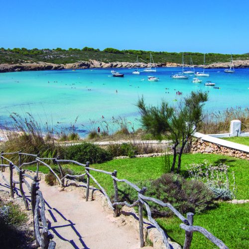Famous Son Parc beach on balearic island Menorca, Spain